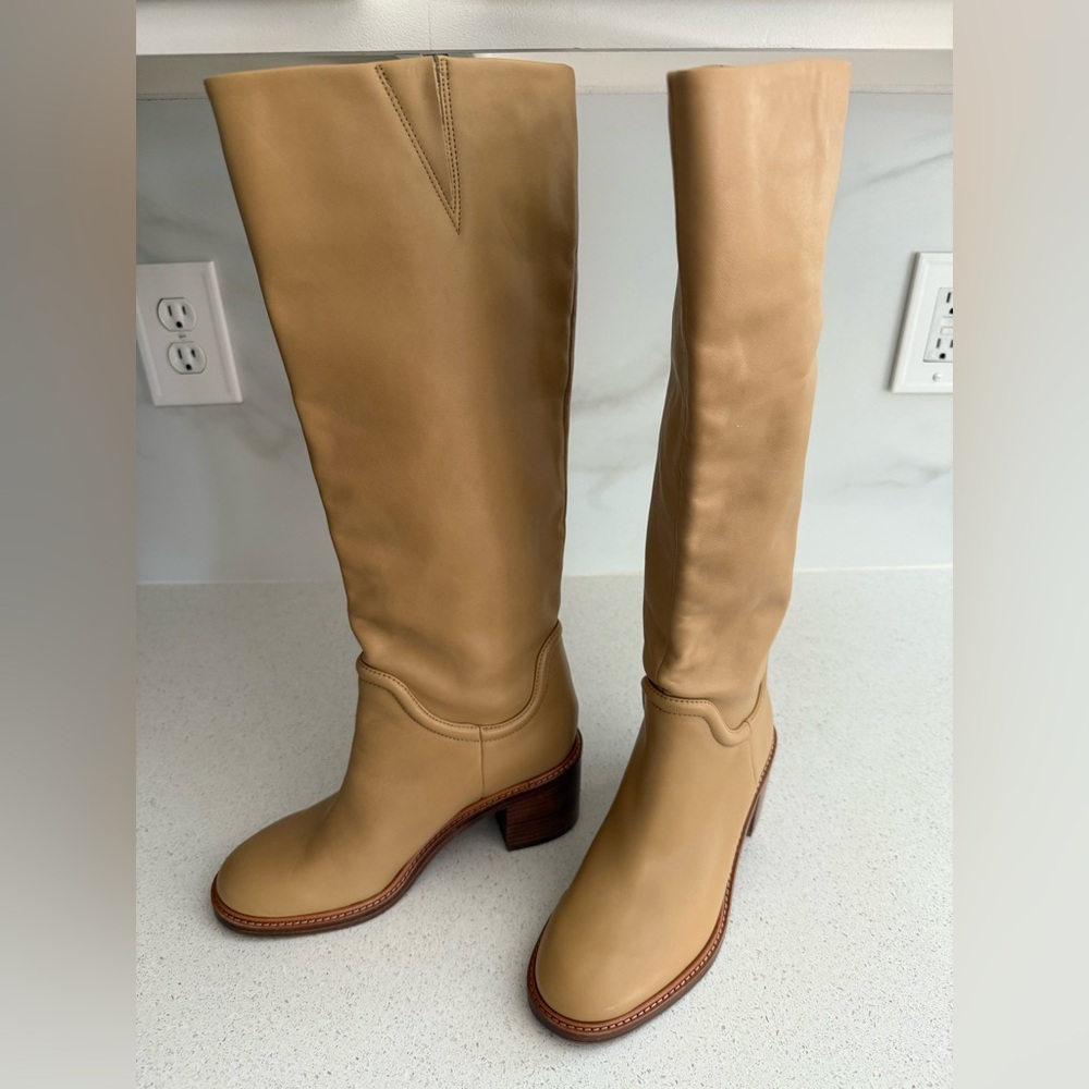 Vince Fabian Knee High Leather Boots Size 6